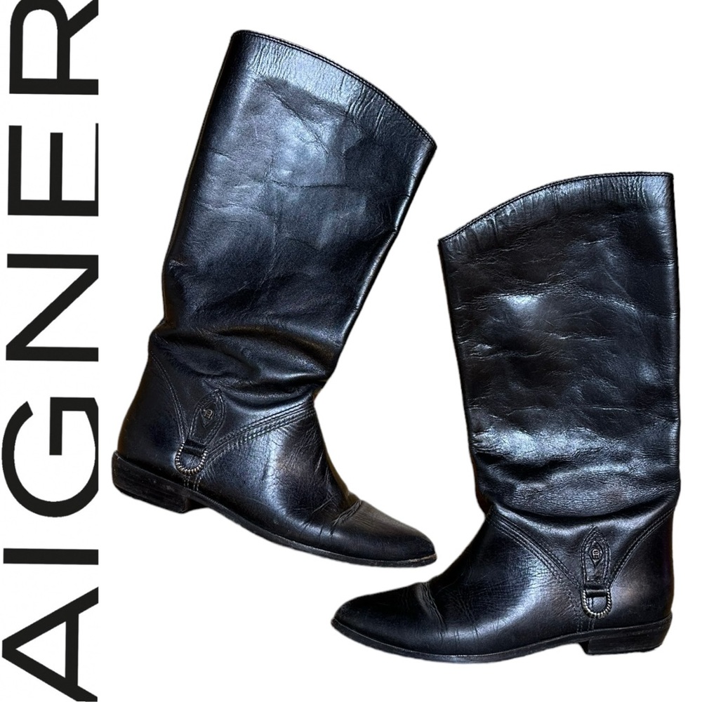 Etienne Aigner Black Winter & Rain Boots